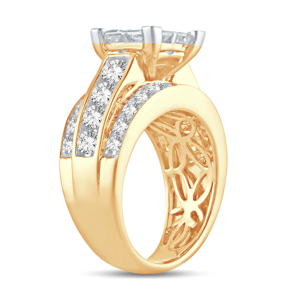 14k Yellow Gold Lab Diamond Engagement Ring (3.50CT)
