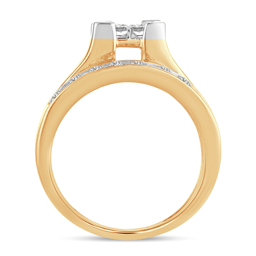 14K Yellow Gold 1.50CT Lab Diamond Bridal Ring Sparkle