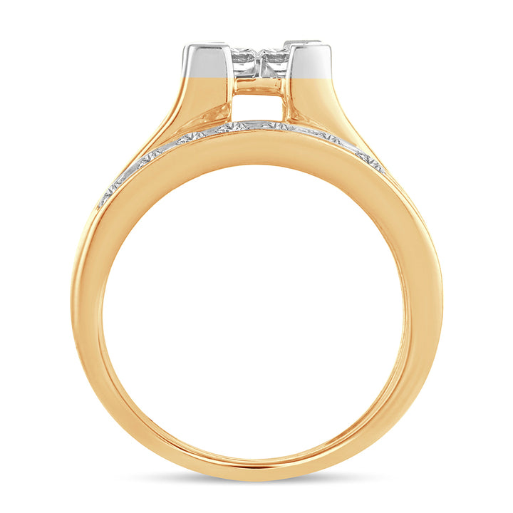 14K Yellow Gold 1.50CT Lab Diamond Bridal Ring Sparkle
