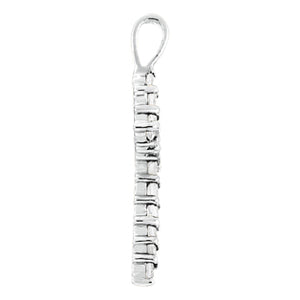 Platinum Diamond Cluster Fashion Cross Pendant