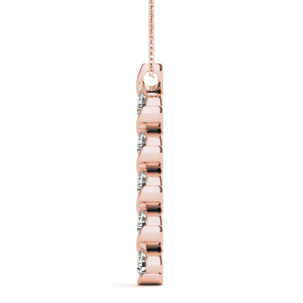 18K Rose Gold 5-Diamond Pendant