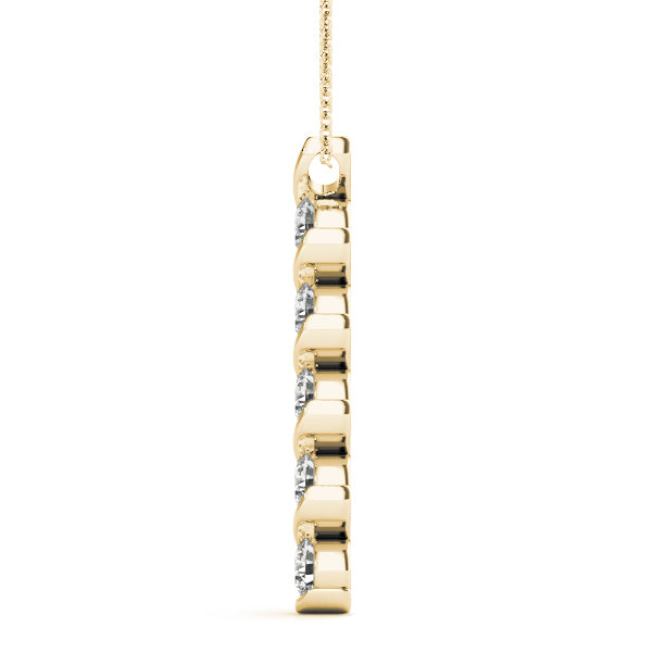 Yellow Gold 5-Diamond Cluster Pendant