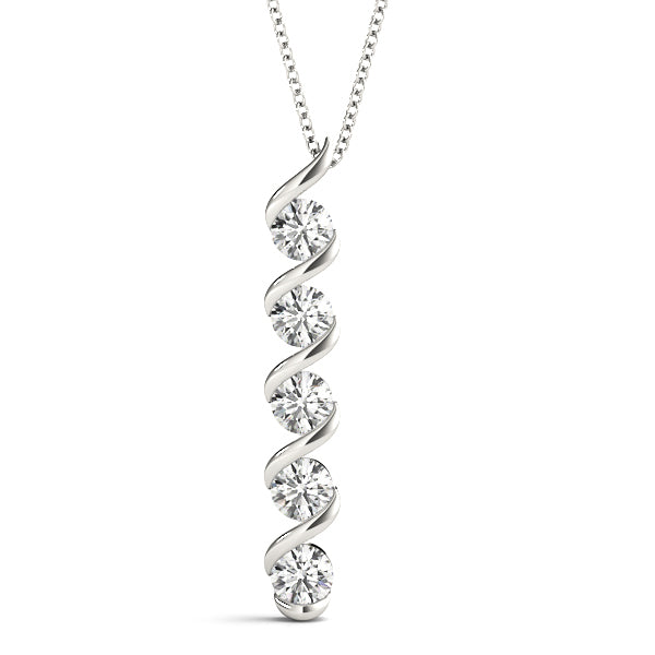 Platinum White Gold 1.0 CTW Lab Diamond Pendant