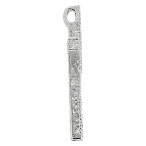18K White Gold Diamond Cross Pendant