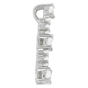 14K White Gold Diamond Cluster Fashion Pendant