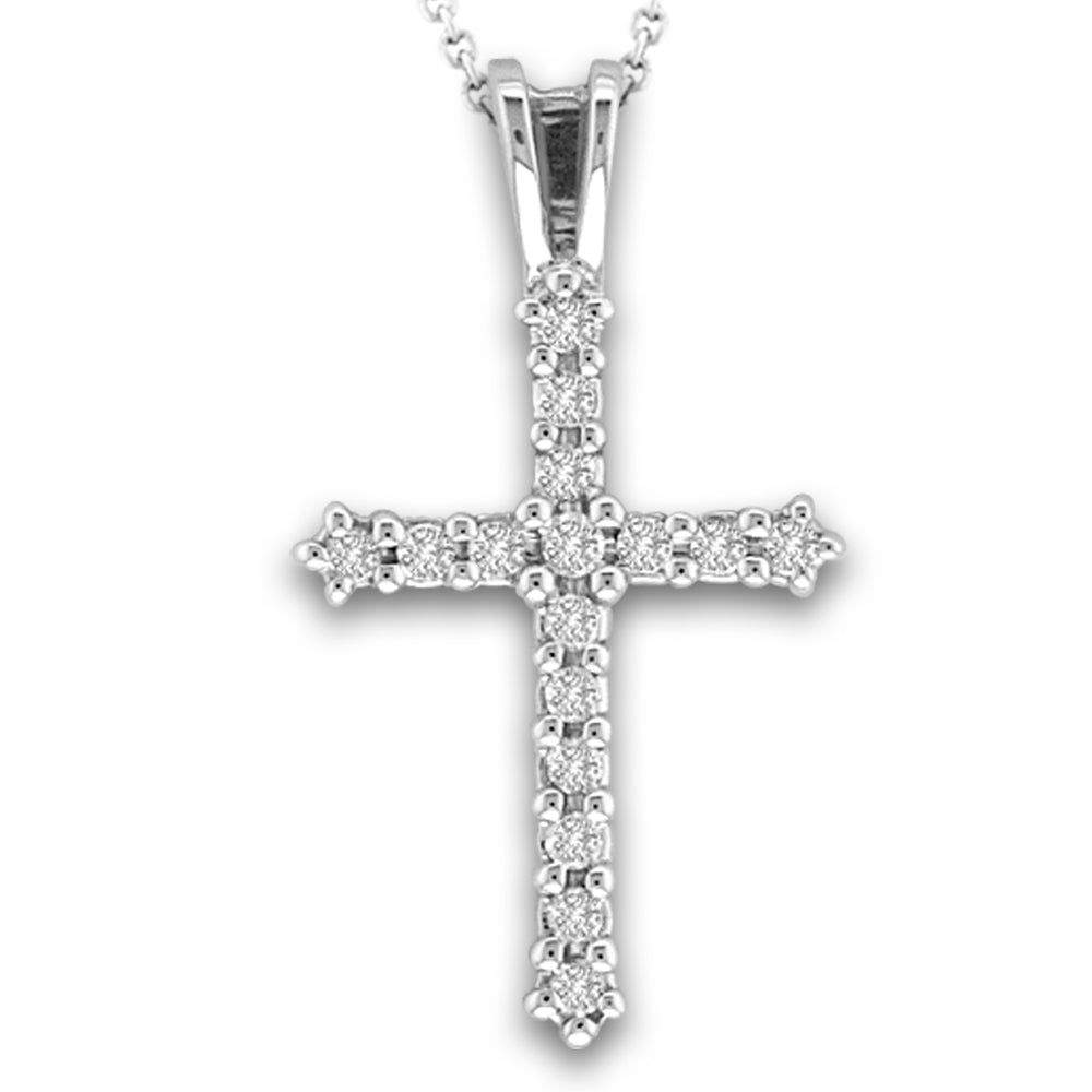Chic 10k White Gold Lab Diamond Pendant Necklace for Women