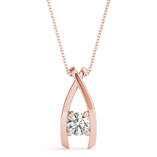 Rose Gold 0.33CT Lab Diamond Solitaire Pendant