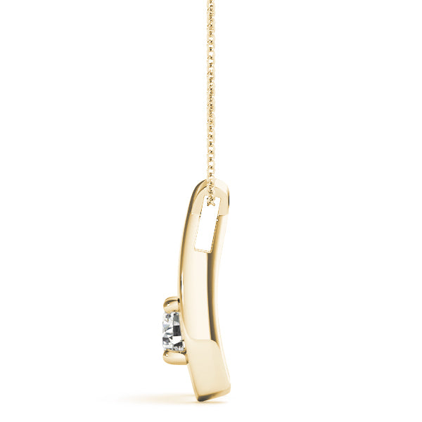18K Yellow Gold Lab Diamond Solitaire Pendant
