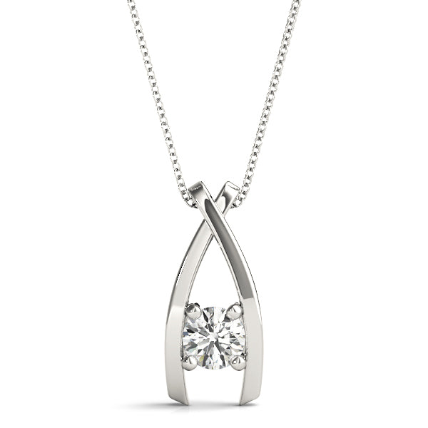 14K White Gold 0.33ct Lab Diamond Pendant