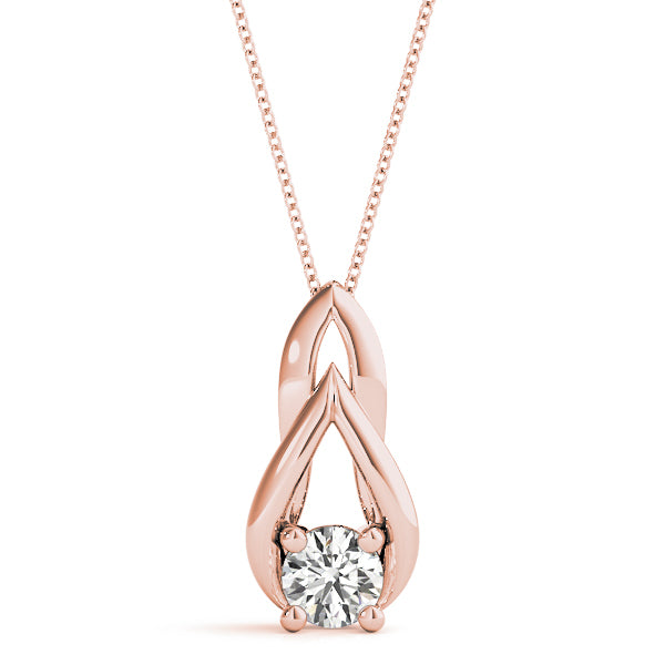 Rose Gold 0.33CT Lab Diamond Solitaire Pendant