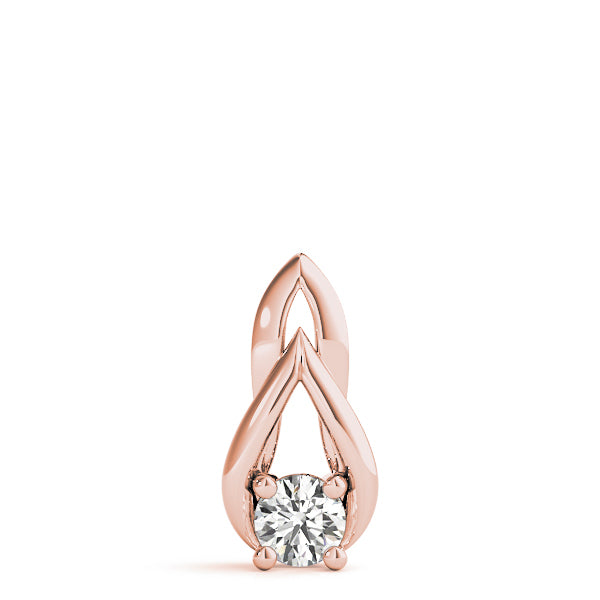 Delicate 14K Rose Gold 0.33CT Lab Diamond Pendant
