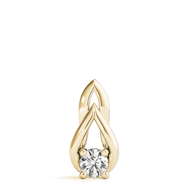 18K Yellow Gold Round Diamond Solitaire Pendant