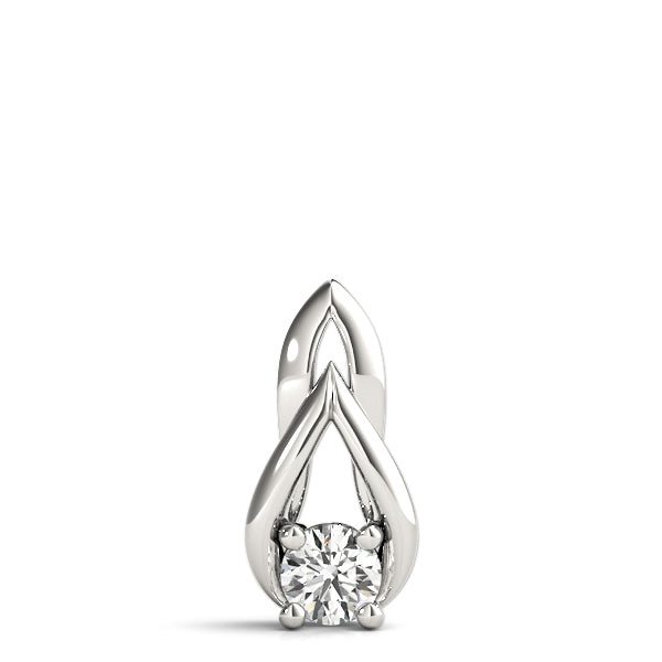 18K White Gold Lab Diamond Solitaire Pendant
