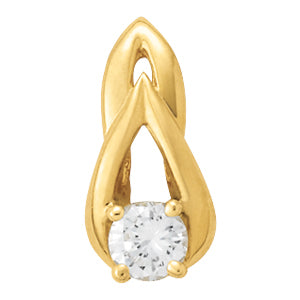 18K White Gold Round Diamond Solitaire Pendant