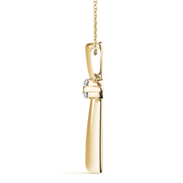 Diamond Religious Cross Pendant - 18K Yellow Gold