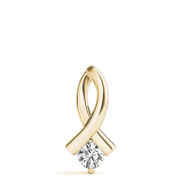 18K Yellow Gold Round Lab Diamond Pendant