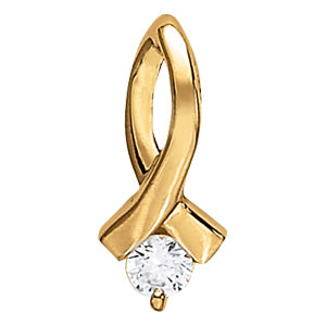 18K White Gold 1/3 ct Diamond Solitaire Pendant