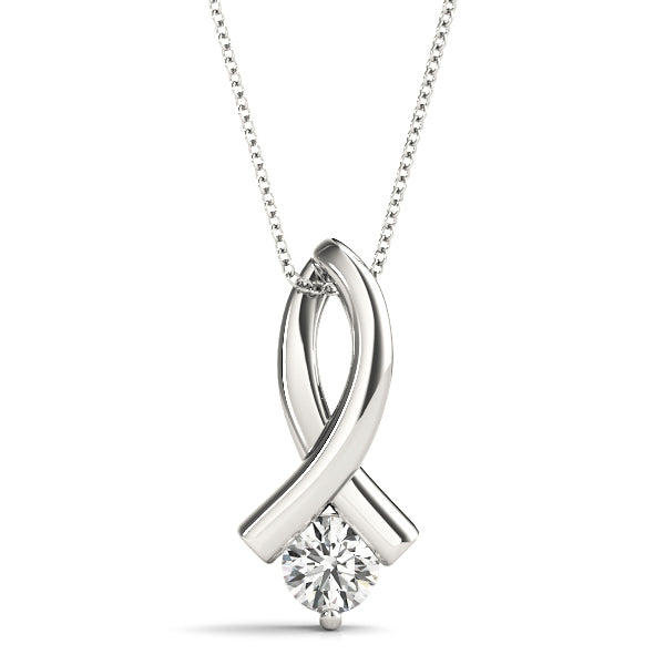 White Platinum 0.35ct Lab Diamond Solitaire Pendant