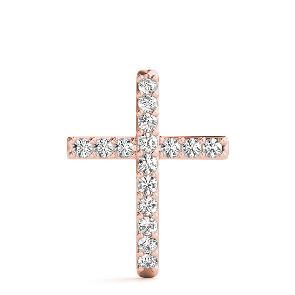 14K Rose Gold Round Diamond Fashion Pendant