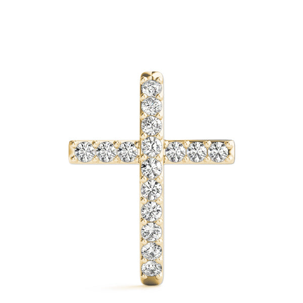 Yellow Gold Diamond Cross Pendant | Religious Jewelry