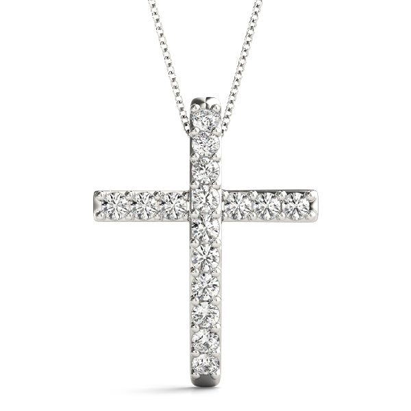 White Gold Diamond Cross Pendant | Religious Jewelry