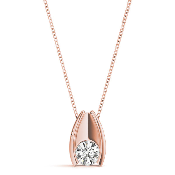 14K Rose Gold Lab Diamond Pendant