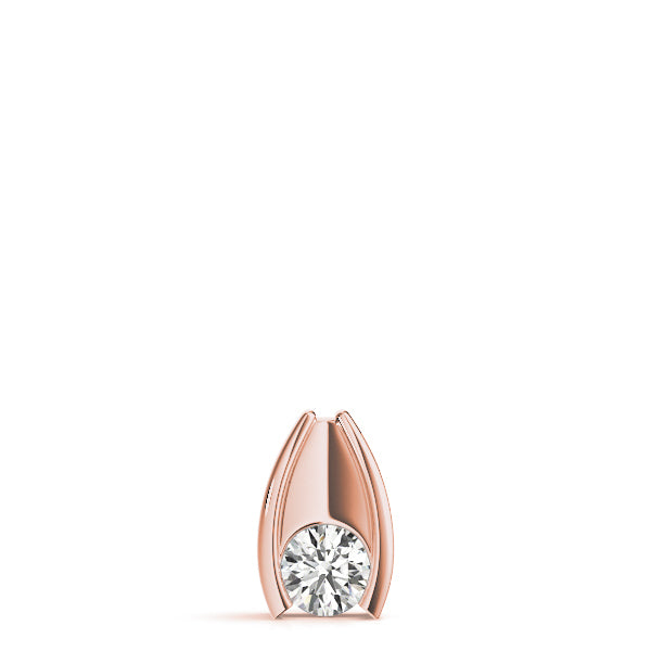 18K Rose Gold 1/3 CT Diamond Solitaire Pendant Necklace