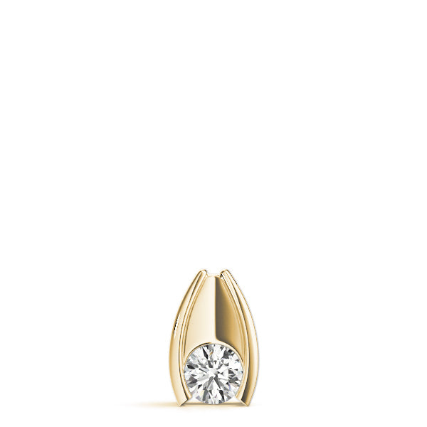 18K Yellow Gold Diamond Solitaire Pendant