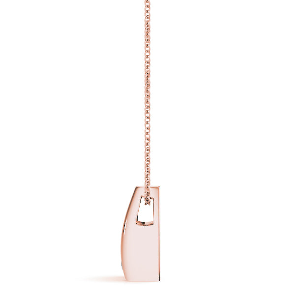 18K Rose Gold 1/3 CT Diamond Solitaire Pendant Necklace