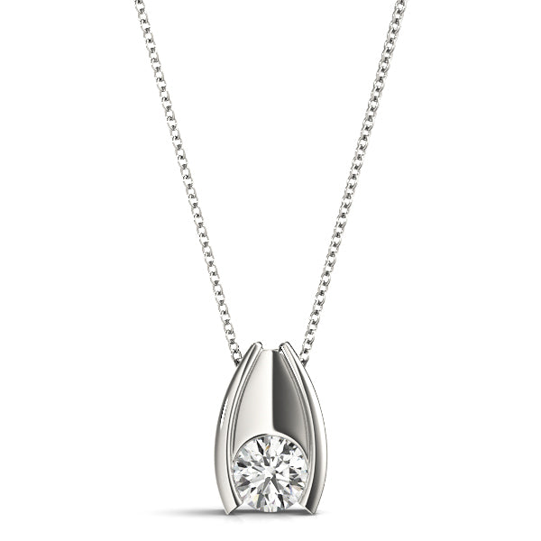 White Platinum 0.33ct Lab Diamond Solitaire Pendant
