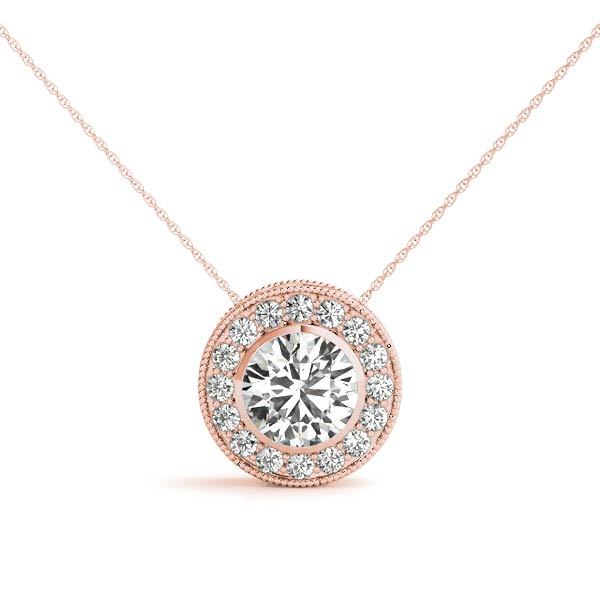 18K Rose Gold 1.16 ctw Diamond Halo Pendant