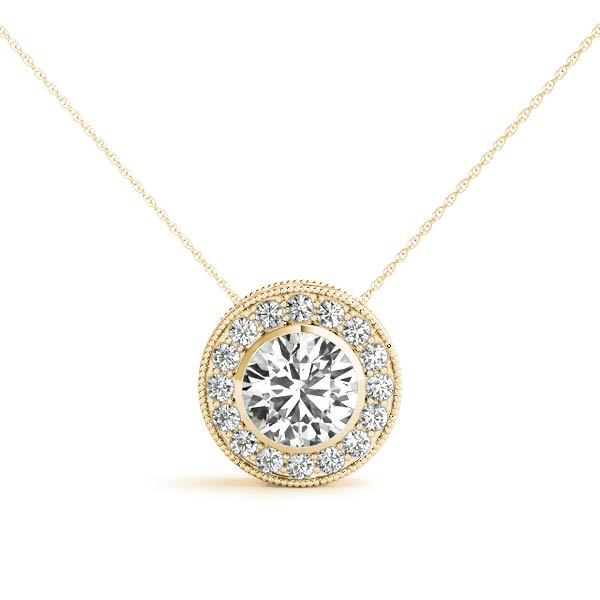 14K Yellow Gold Multi-Diamond Halo Pendant