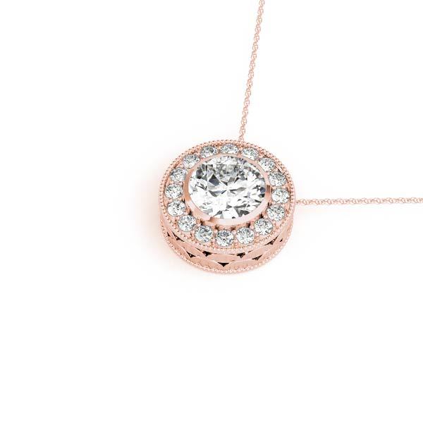 Rose Gold Lab Diamond Halo Pendant