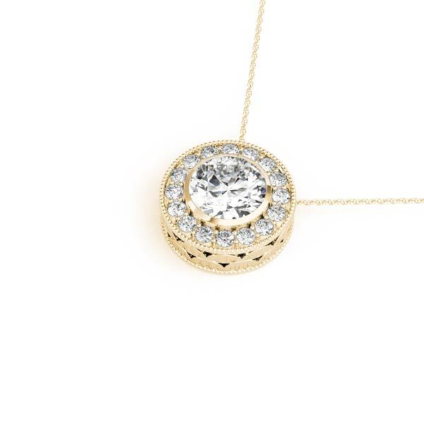 14K Yellow Gold Multi-Diamond Halo Pendant
