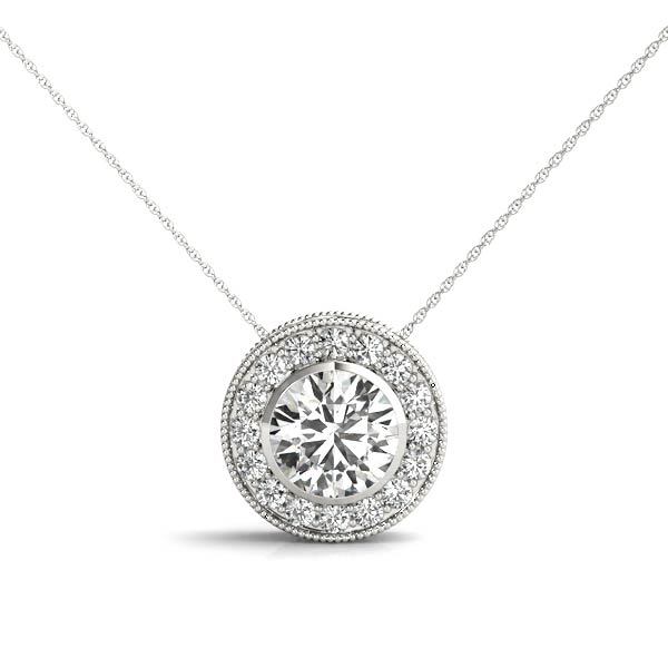 White Gold Multi-Diamond Halo Pendant