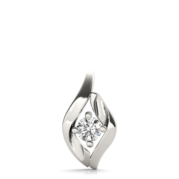 White Platinum 0.33ct Lab Diamond Solitaire Pendant