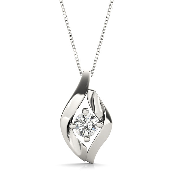 14K White Gold 0.33ct Lab Diamond Pendant