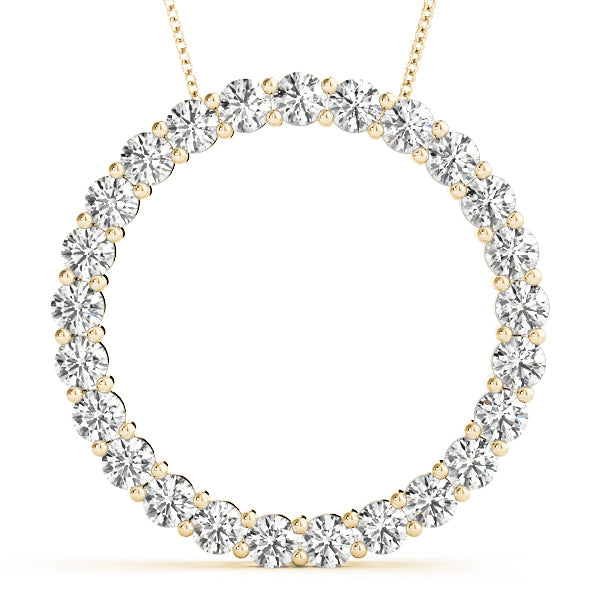 14K Yellow Gold Lab Diamond Circle Pendant