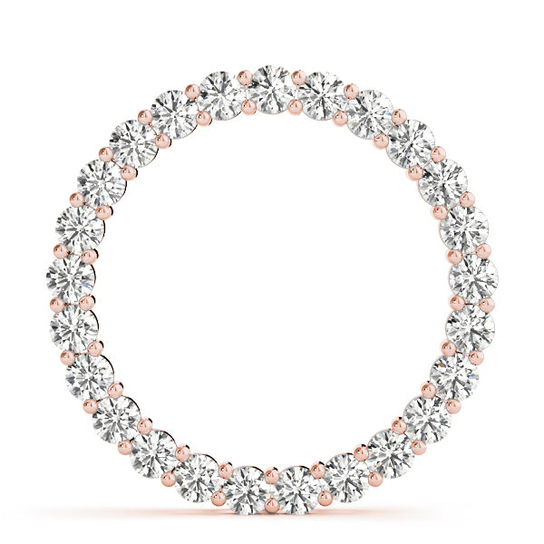14K Rose Gold Lab Diamond Circle Pendant