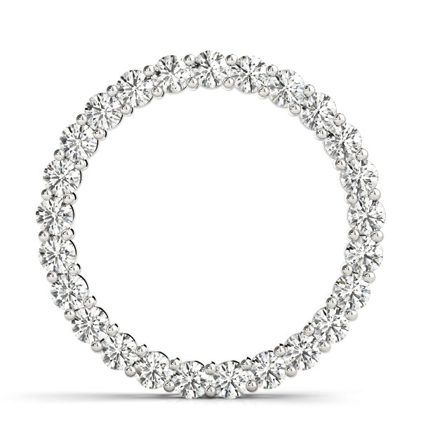 14K White Gold Diamond Circle Pendant