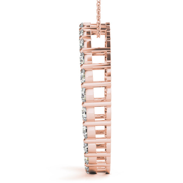 14K Rose Gold Lab Diamond Circle Pendant