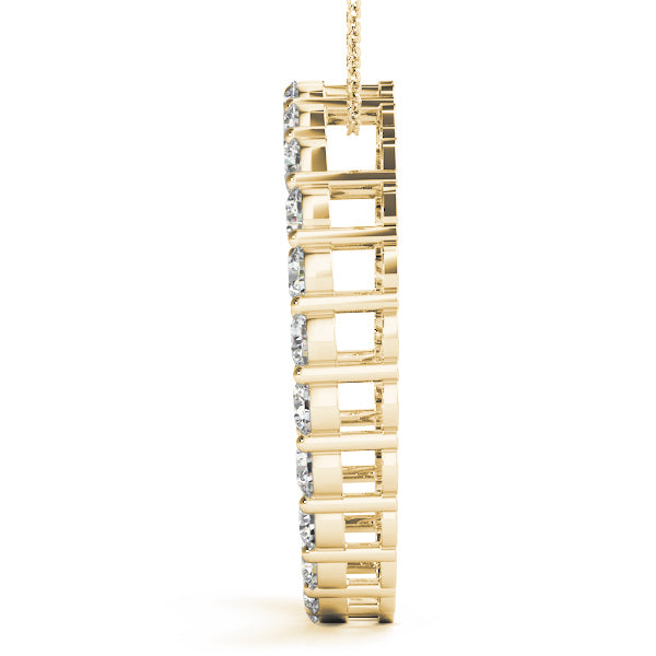 18K Yellow Gold Diamond Circle Pendant