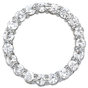 Platinum Diamond Circle Pendant 1.5 ctw