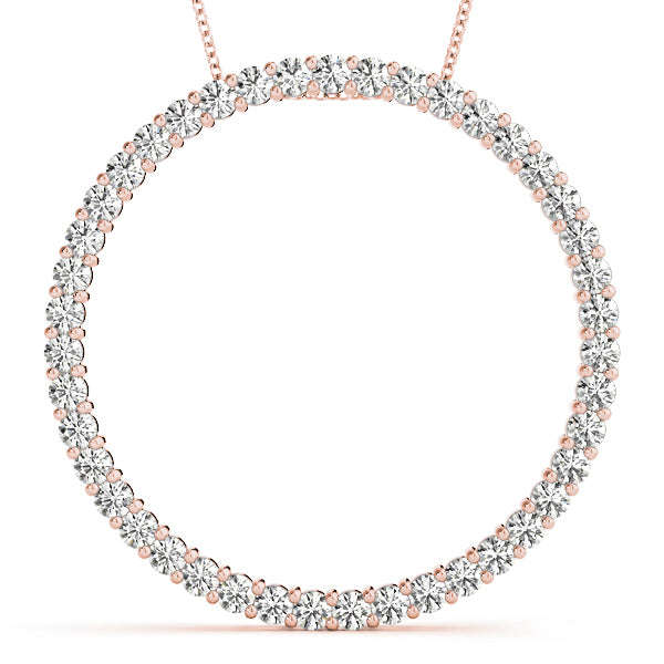 Rose Gold Lab Diamond Circle Pendant