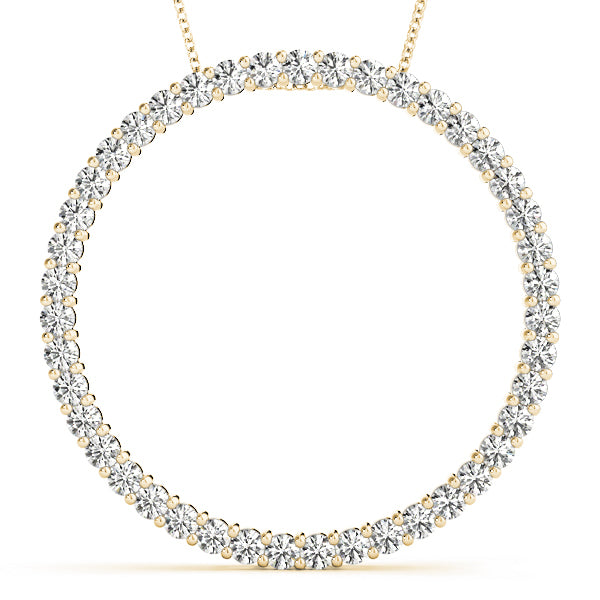 18K Yellow Gold Diamond Circle Pendant