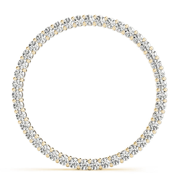 18K Yellow Gold Round Diamond Circle Pendant