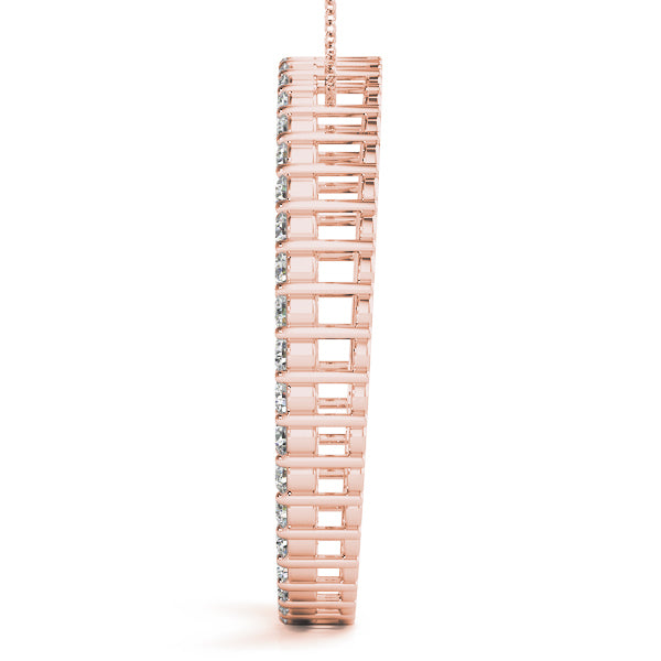 Rose Gold Circle Diamond Pendant Jewelry