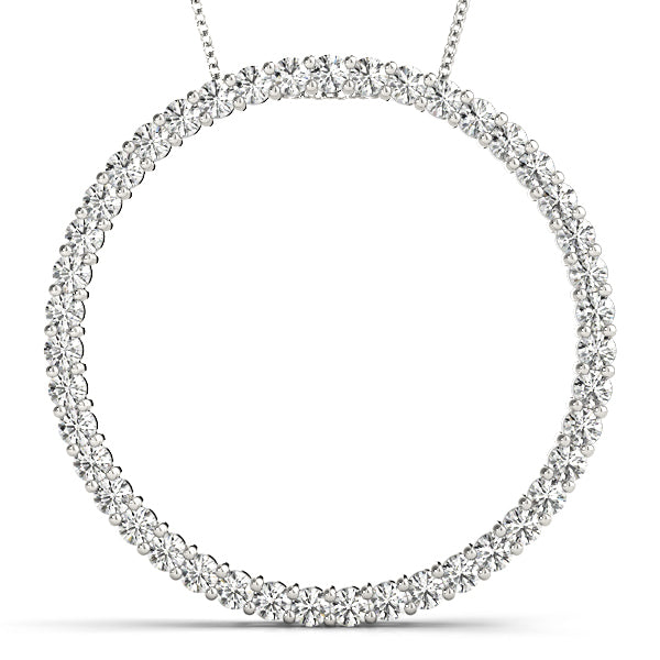 White Gold Lab Diamond Circle Pendant