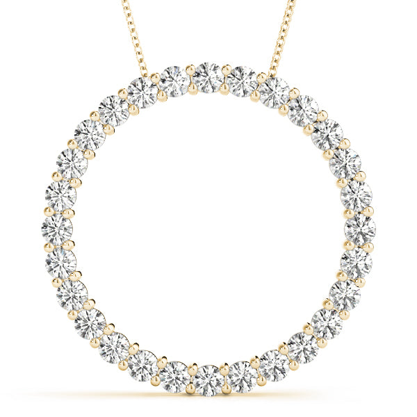 18K Yellow Gold Diamond Circle Pendant