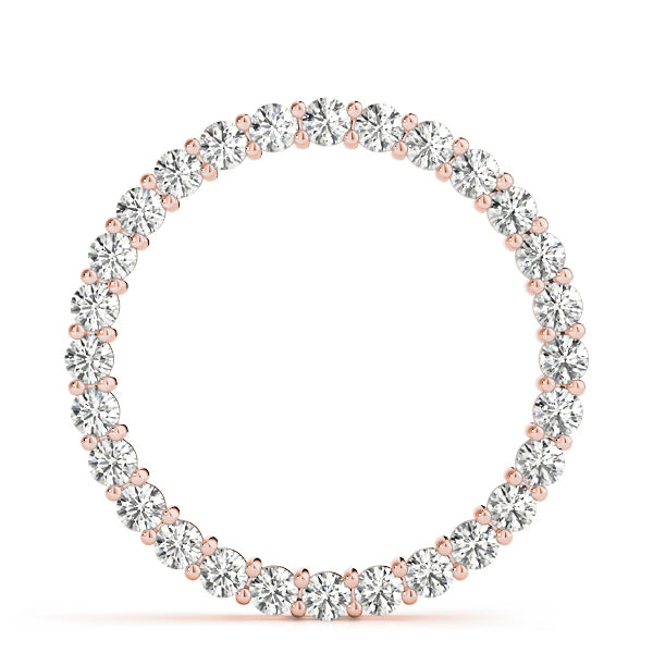 14K Rose Gold Lab Diamond Circle Pendant
